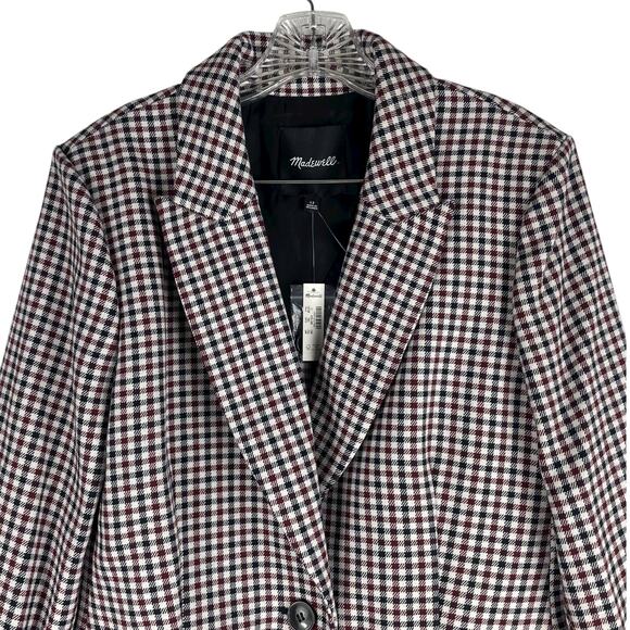 Madewell The Alston Blazer Jacket Gingham Twill Slim Fit Size 12 - Picture 5 of 11